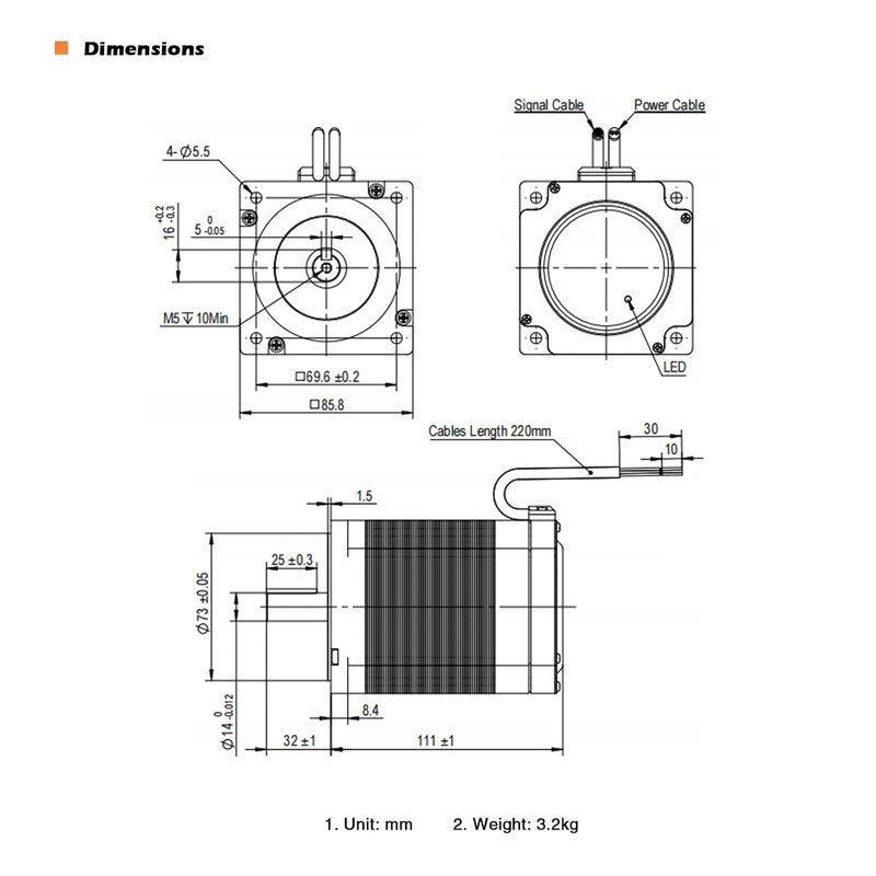 UIROBOT NEMA 34 Integrated Closed-Loop Stepper Motor,Pulse-Direction Control Interface,Built-in Encoder & Motion Controller & Driver,for CNC,3D Printer,Max6.5Nm,6A,24-48VDC(UIM8696PM) - Image 5